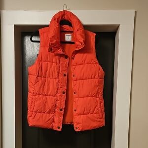 OLD NAVY Vibrant CORAL coloured Quilted Vest